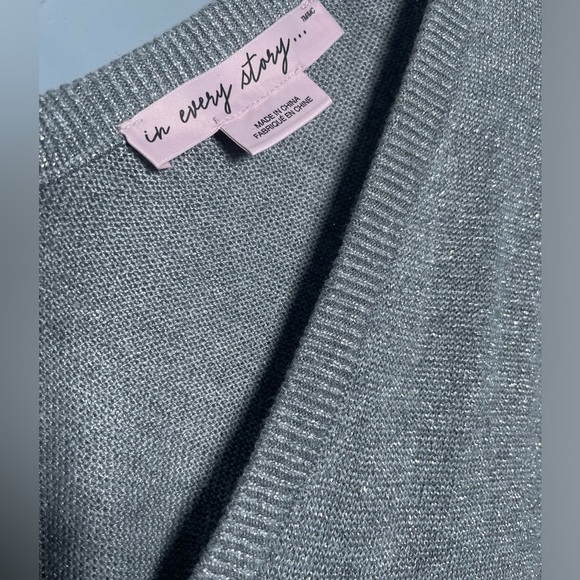 In Every Story 3X Top Long Sleeve Shirt Sweater 3XL Sparkle Vneck Relaxed Fit 3x - Picture 4 of 7